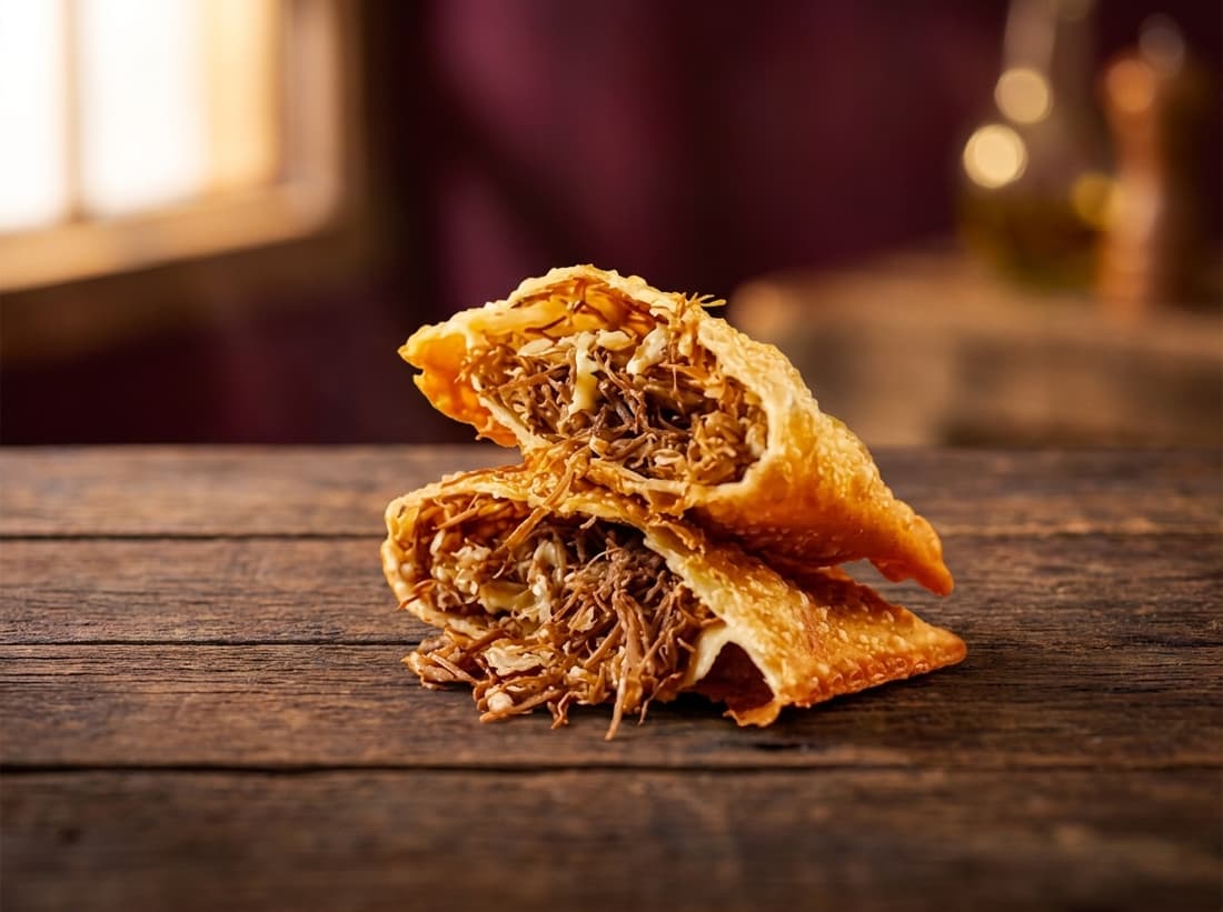 Pastel de Carne de Sol com Catupiry — Frango da Família, Luzimangues